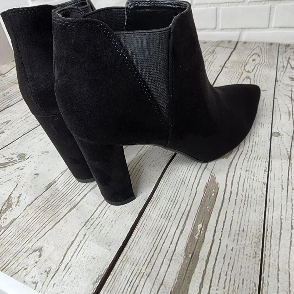 Marc Fisher Kalita Women's Ankle Boot Heels Slip On Pointed Toe Black - Picture 14 of 14